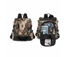 Printed Anti-theft Backpack Multifunctional Large Capacity Travel Bag Brown