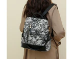 Printed Anti-theft Backpack Multifunctional Large Capacity Travel Bag Black
