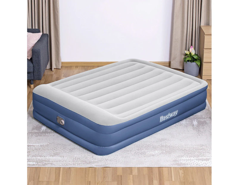 Bestway Air Mattress Queen Inflatable Bed 46cm Airbed Blue