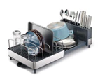 Joseph Joseph Extend Max Stainless Steel Expandable Dish Rack w/ Draining Spout