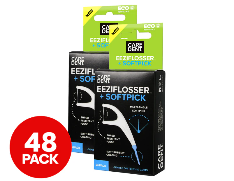 2 x 24pk Caredent Eeziflosser + Softpick