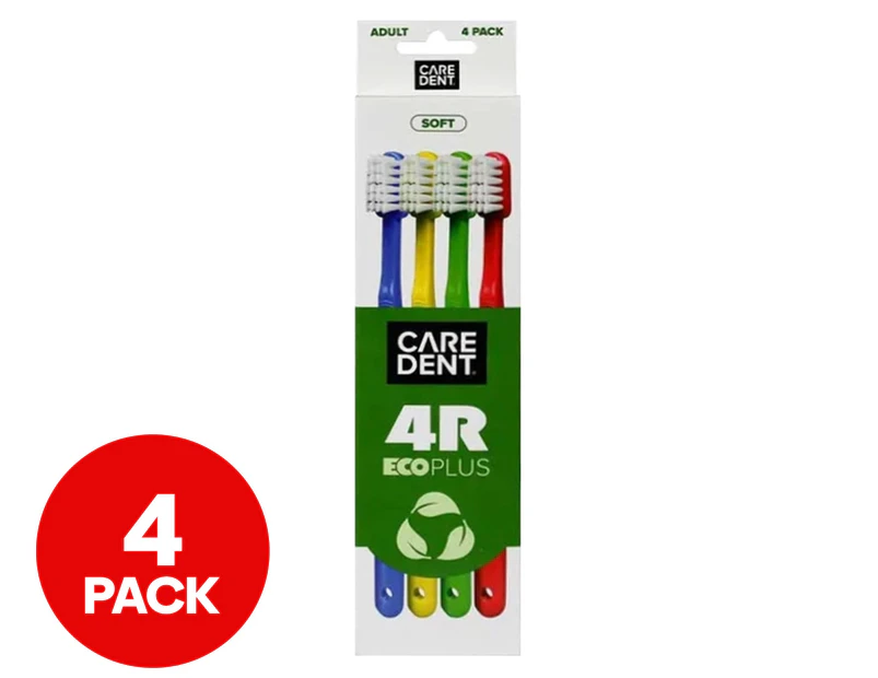Caredent 4R Adult Eco Plus Toothbrush 4pk - Soft