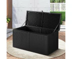 Livsip Outdoor Storage Box Bench 310L Cabinet Container Garden Deck Tool Black