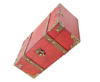 Rectangle Treasure Chest Vintage Large Capacity Reinforced Corners Wood Treasure Box For Postcards Photos Jewelry Small