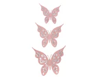 48Pcs Wall Stickers Rose Gold Butterfly Shape Odorless Harmless Decorative Stickers For Refrigerator Bedroom Decoration