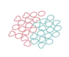 32Pcs Knitting Stitch Markers Round Heart Shape Metal Crochet Marker Rings For Diy Handcrafted Craft Pink Blue