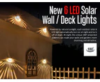 6 LED Solar Garden Lights Outdoor (Sydney Stock) Flood Light Semicircle Wall Light White Deck Step Waterproof