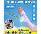 3 Pairs Cooling Sport Arm Stretch Sleeves Sun Uv Protection Covers Cycling Golf - Dark Blue × 3 Pairs