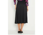 NONI B - Womens Skirts -  A-Line Plain Knit Skirt - Black