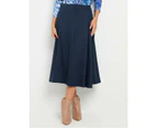 NONI B -  A-Line Plain Knit Skirt - Navy Blazer