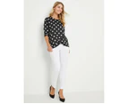 NONI B - Womens Tops -  Spot Twist Hem Knit Top - Black