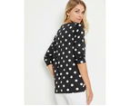 NONI B - Womens Tops -  Spot Twist Hem Knit Top - Black