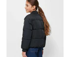 Target Quilted Puffer Bomber Jacket - Black