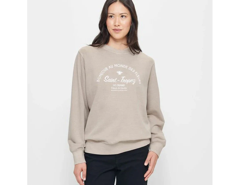 Target Garment Dyed Crew Jumper - Neutral