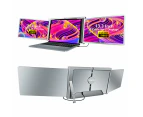 Dual Trifold Portable Monitor 1080P IPS FHD Monitor Screen Extender For Laptop 13.3" Grey