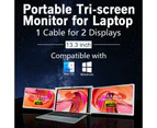 Dual Trifold Portable Monitor 1080P IPS FHD Monitor Screen Extender For Laptop 13.3" Grey