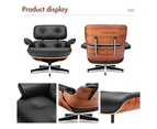 Rosewood Premium Eames Replica Lounge Chair with Ottoman Italy Genuine Leather Sofa Armchair for Home Office Salon