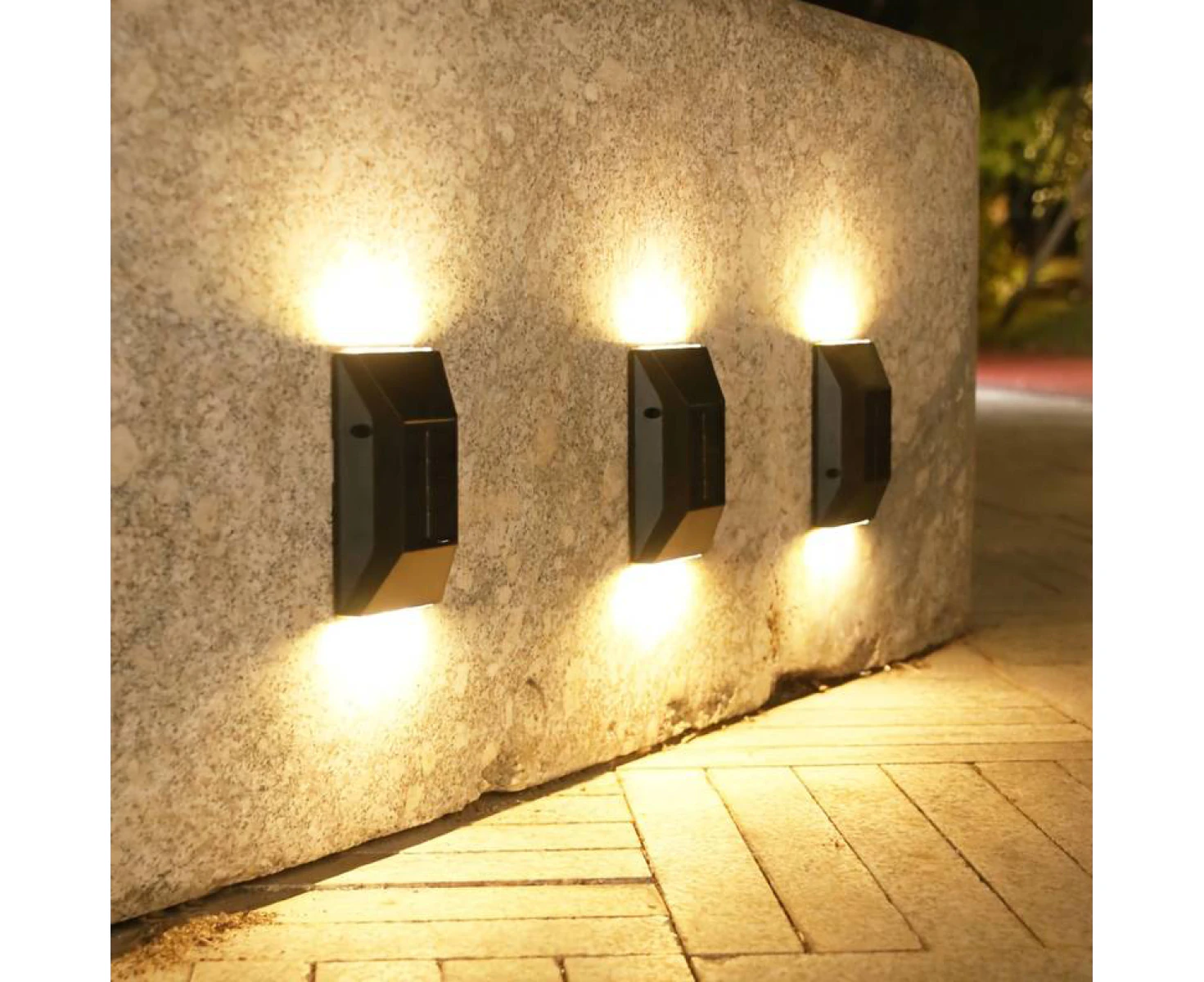 illuminex 4PCE Outdoor Solar Wall Lights Warm White Weatherprooof 12 x 6.2cm