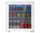 YOPOWER Glass Door Mini Bar Fridge 46L Beverage Refrigerator White