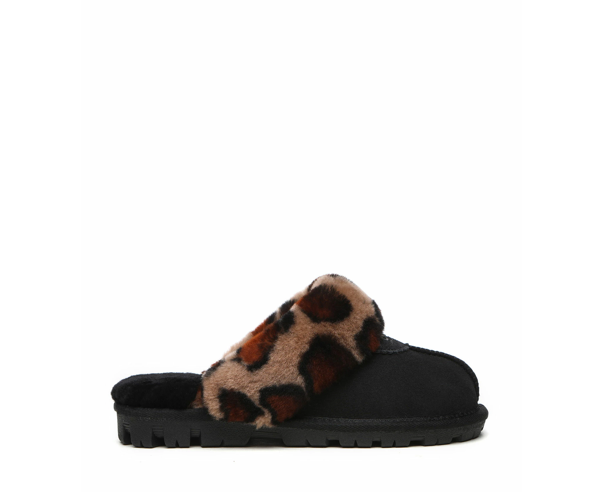 Ugg Australian Shepherd Leopard Print Slipper | Double Faced Sheepskin Upper - Women - House Shoes - Black