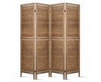 Room Divider Privacy Screen Foldable Partition Stand 4 Panel Brown