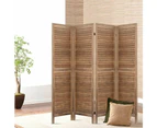 Room Divider Privacy Screen Foldable Partition Stand 4 Panel Brown