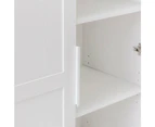 Stanley Modern Classic Multipurpose Cupboard Storage Cabinet W/ 2-Door 5-Tier - White