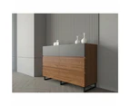 Zane Dresser Chest of 6-Drawers Storage Cabinet - Walnut/Charcoal