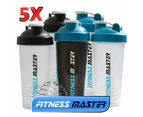 5X GYM Protein Supplement Drink Blender Mixer Shaker Shake Ball Bottle Cup 700ml