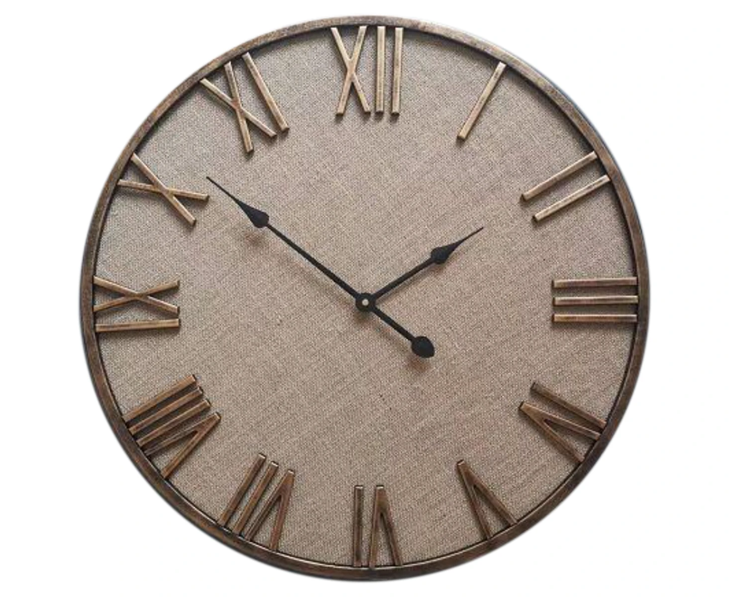 Metal Roman Wood Wall Clock Large Modern Linen Home Decor Art Luxury Silent - 60CM02