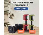 Fitness Master 25KG Adjustable Dumbbell Set Home GYM Exercise Equipment Anti rolled - Green