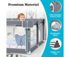 Advwin Large Baby Playpen Kids Activity Central Child Play Fence with Anti-Slip Base Grey