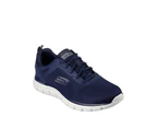 Mens Skechers Track Broader Navy Lace Up Athletic Shoes - Navy