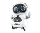 Biwiti Pocket RC Robot for Kids Talking Interactive Dialogue Singing Dancing Telling Story Mini Robot Toy -White