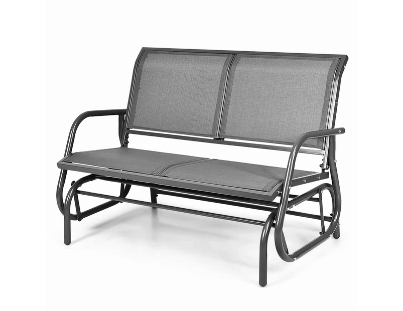 Costway 48" Outdoor Patio Swing Glider Bench Chair Loveseat Rocking Lounge 200kg Grey