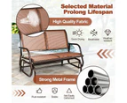 Costway 48" Outdoor Patio Swing Glider Bench Chair Loveseat Rocking Lounge Backyard 200kg Brown