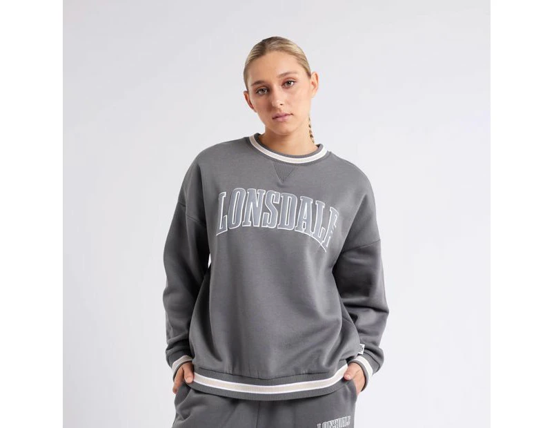 Harlow Oversized Puff Crew Jumper - Lonsdale London - Grey