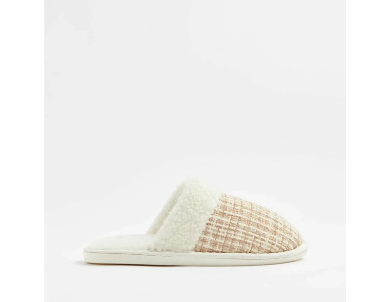 Target Womens Check Slipper Scuff - Neutral