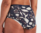 Bonds Women's Cottontails Midi Briefs 3-Pack - Black/Burnt Orange/Print