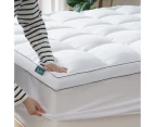 Zinus Luxury Bamboo Mattress Topper - Quilted Bedding Protector - Single KS Double Queen King Size