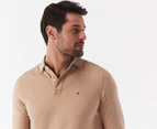 Tommy Hilfiger Men's Ivy Classic Fit Long Sleeve Polo - Beige Heather