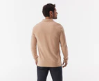 Tommy Hilfiger Men's Ivy Classic Fit Long Sleeve Polo - Beige Heather