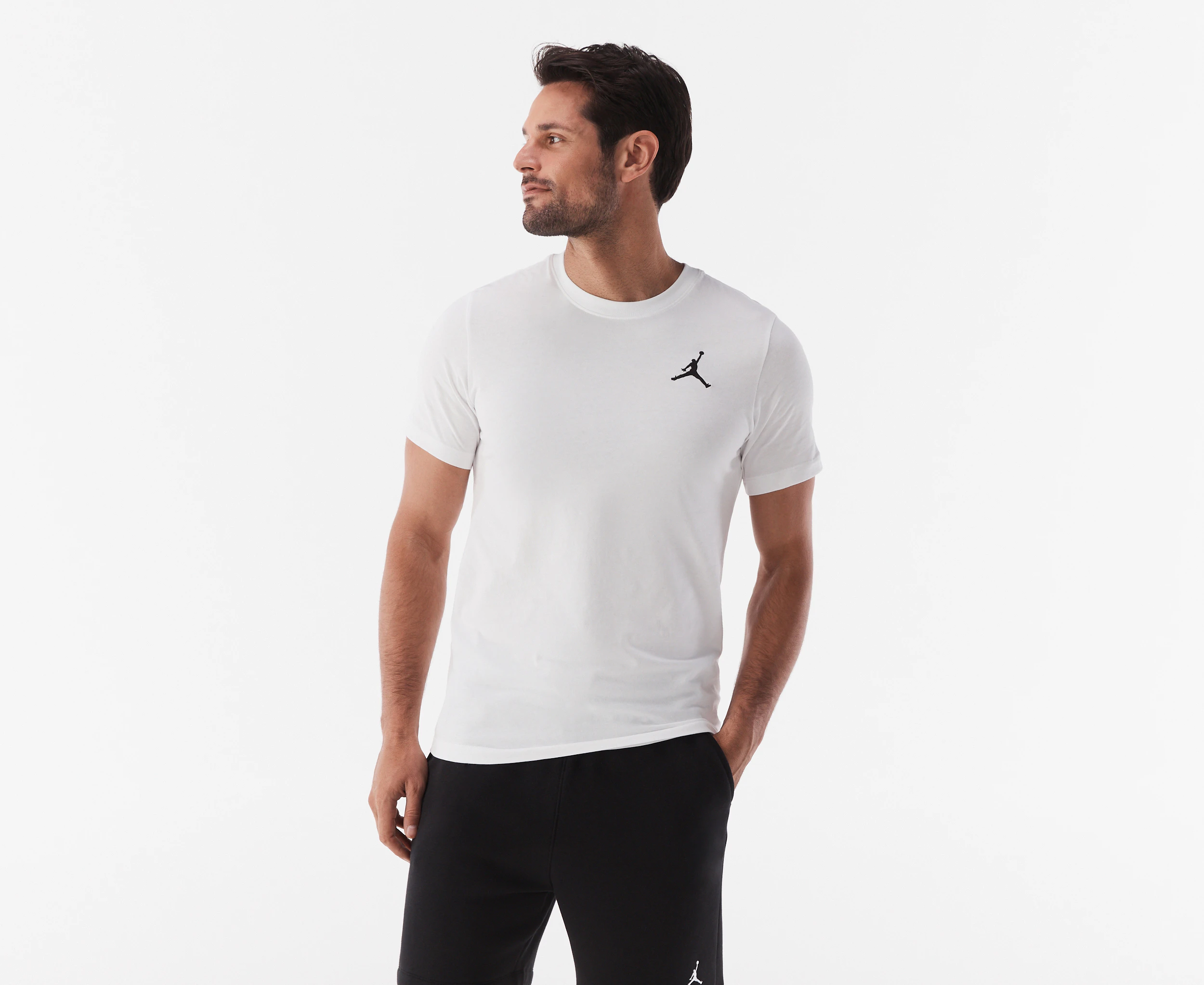 Nike Men's Jordan Jumpman Embroidered Tee / T-Shirt / Tshirt - White