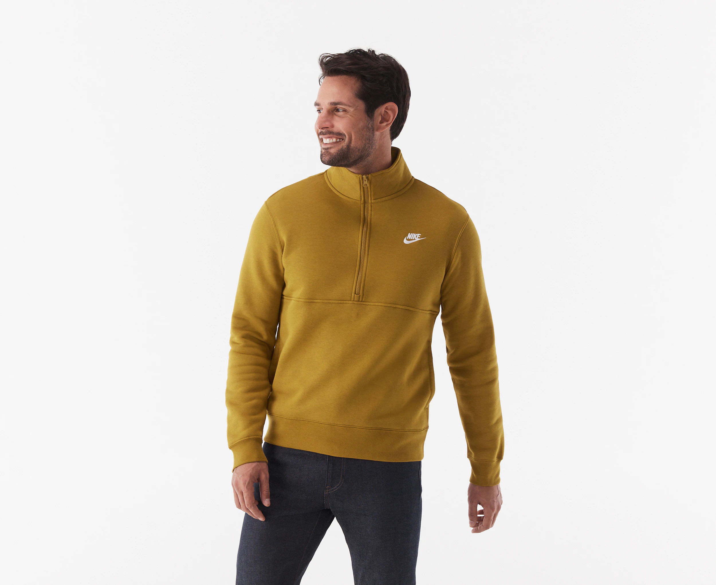 Nike Sportswear Men's Club Brushed-Back Half-Zip Sweatshirt - Bronzine