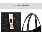 4pcs Set Bag Handbag Crossbody Bag Tote Wallet Shoulder Women Bags Leather Handbag-black
