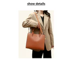 Bag For Women 3 Pcs Vintage Handbag Shoulder Crossbody Bag Purse PU Leather Bags-Light coffee