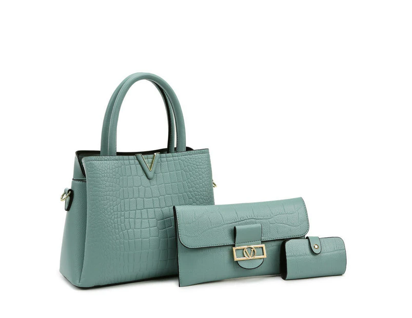 Bag For Women 3 Pcs Handbag Shoulder Crossbody Bag Vintage Leather Bags Purse for Women-green