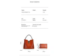 Large Capacity Bags for Women Purses Satchel Handbags for Women Shoulder Tote Bags Wallets 2 Pcs-Light brown
