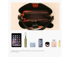 Large Capacity Bags for Women Purses Satchel Handbags for Women Shoulder Tote Bags Wallets 2 Pcs-black