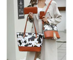 Handbag for Women 4 Pcs Tote Purse Handbags PU Leather Satchel Bag Large Capacity Shoulder Bag-Light brown